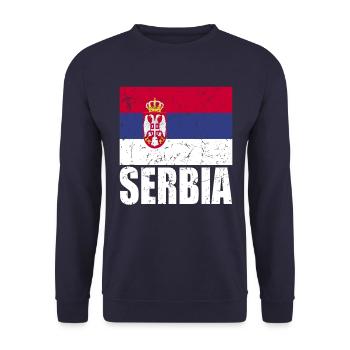 Drapeau de la Serbie - Sweat-shirt Unisexe - marine - Devant - Alina (178cm) & Michal (187cm)