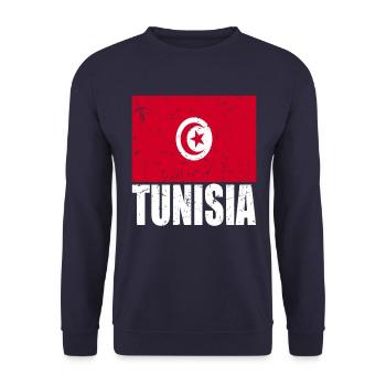 Tunisia Flag - Unisex Sweatshirt - navy - Front - Alina (178cm) & Michal (187cm)