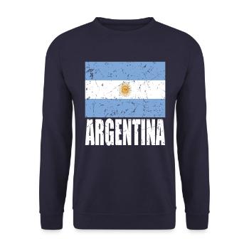 ARGENTINA flag - Unisex Sweatshirt - navy - Front - Alina (178cm) & Michal (187cm)