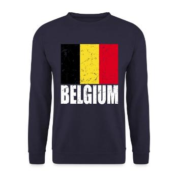Belgium Flag - Unisex Sweatshirt - navy - Front - Alina (178cm) & Michal (187cm)