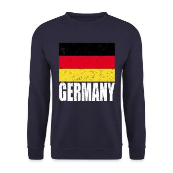 Germany Flag - Unisex Sweatshirt - navy - Front - Alina (178cm) & Michal (187cm)