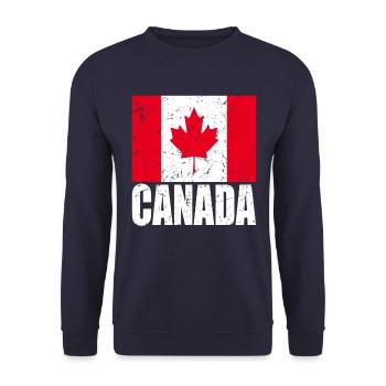 Canada Flag - Unisex Sweatshirt - navy - Front - Alina (178cm) & Michal (187cm)