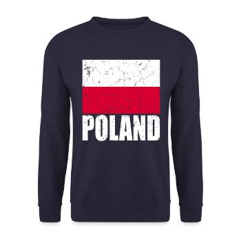 Poland Flag - Unisex Sweatshirt - navy - Front - Alina (178cm) & Michal (187cm)