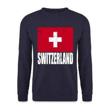 Drapeau de la Suisse - Sweat-shirt Unisexe - marine - Devant - Alina (178cm) & Michal (187cm)