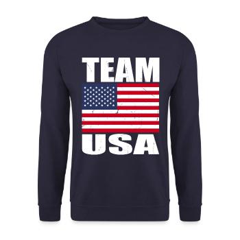 Team Hirsch Football - Unisex Sweatshirt - navy - Front - Alina (178cm) & Michal (187cm)