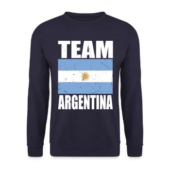 Team ARGENTINIEN Fußball - Unisex Pullover - Navy - Vorne - Alina (178cm) & Michal (187cm)