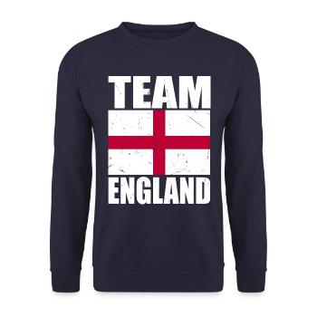 Team England Football - Unisex Sweatshirt - navy - Front - Alina (178cm) & Michal (187cm)