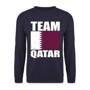 Équipe du Qatar de football - Sweat-shirt Unisexe - marine - Devant - Alina (178cm) & Michal (187cm)