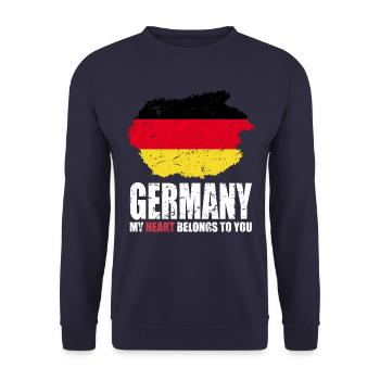 Germany Flag - Unisex Sweatshirt - navy - Front - Alina (178cm) & Michal (187cm)