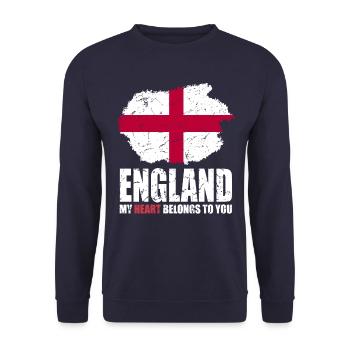 England Flag - Unisex Sweatshirt - navy - Front - Alina (178cm) & Michal (187cm)