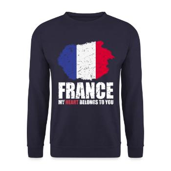 Frankreich Fahne - Unisex Pullover - Navy - Vorne - Alina (178cm) & Michal (187cm)