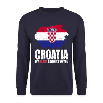 Croatia Flag - Unisex Sweatshirt - navy - Front - Alina (178cm) & Michal (187cm)