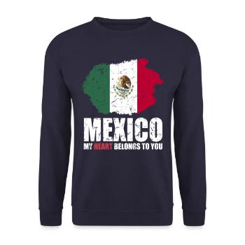 Drapeau du Mexique - Sweat-shirt Unisexe - marine - Devant - Alina (178cm) & Michal (187cm)
