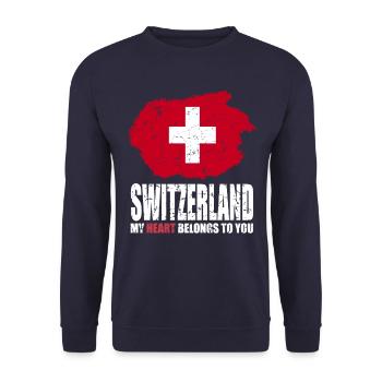 Drapeau de la Suisse - Sweat-shirt Unisexe - marine - Devant - Alina (178cm) & Michal (187cm)