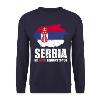 Drapeau de la Serbie - Sweat-shirt Unisexe - marine - Devant - Alina (178cm) & Michal (187cm)