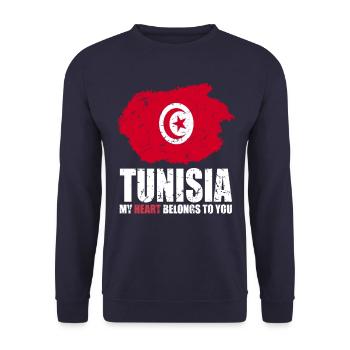 Tunisia Flag - Unisex Sweatshirt - navy - Front - Alina (178cm) & Michal (187cm)