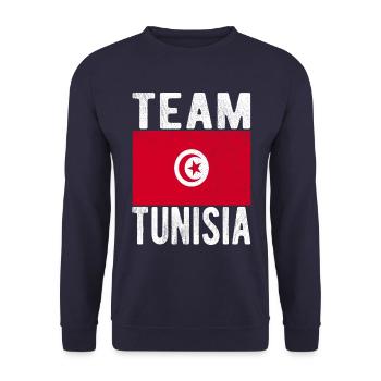 Tunisia Flag - Unisex Sweatshirt - navy - Front - Alina (178cm) & Michal (187cm)