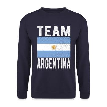 ARGENTINA flag - Unisex Sweatshirt - navy - Front - Alina (178cm) & Michal (187cm)