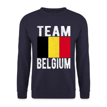 Belgium Flag - Unisex Sweatshirt - navy - Front - Alina (178cm) & Michal (187cm)