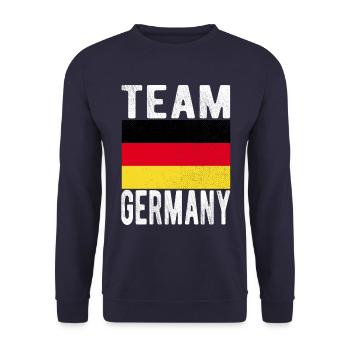 Germany Flag - Unisex Sweatshirt - navy - Front - Alina (178cm) & Michal (187cm)