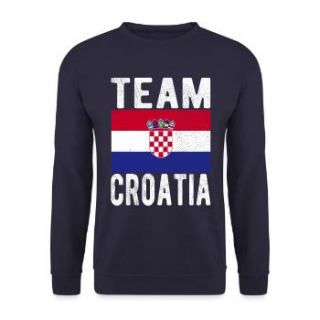 Croatia Flag - Unisex Sweatshirt - navy - Front - Alina (178cm) & Michal (187cm)