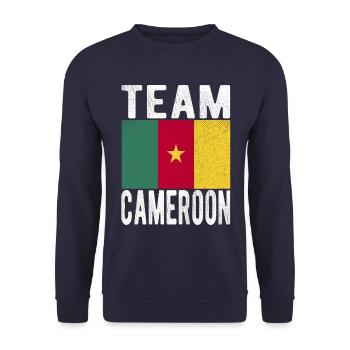 Cameroon flag - Unisex Sweatshirt - navy - Front - Alina (178cm) & Michal (187cm)