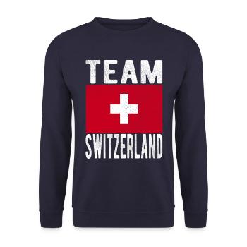 Drapeau de la Suisse - Sweat-shirt Unisexe - marine - Devant - Alina (178cm) & Michal (187cm)