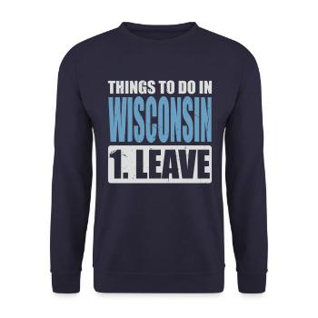 Wisconsin Meme - Unisex Pullover - Navy - Vorne - Alina (178cm) & Michal (187cm)