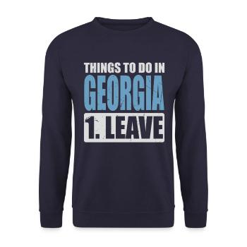 Georgia Meme - Unisex Pullover - Navy - Vorne - Alina (178cm) & Michal (187cm)