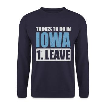 Iowa Meme - Unisex Pullover - Navy - Vorne - Alina (178cm) & Michal (187cm)