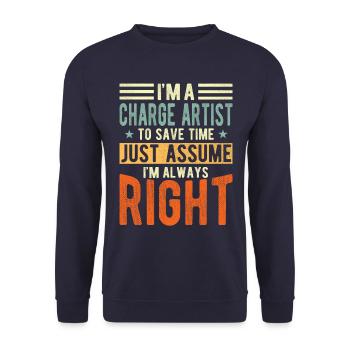 Artiste - Sweat-shirt Unisexe - marine - Devant - Alina (178cm) & Michal (187cm)