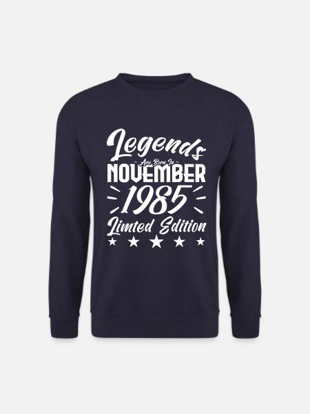 Legenden werden im November 1985 Jubiläumsgeschenk geboren - Unisex Pullover - Navy