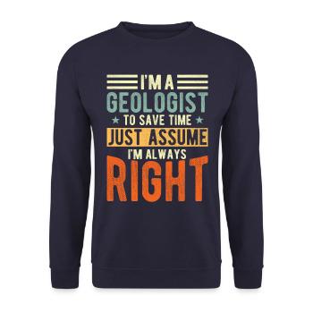 Geologist - Unisex Sweatshirt - navy - Front - Alina (178cm) & Michal (187cm)