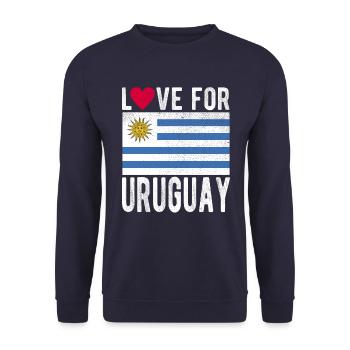 Uruguay Flag - Unisex Sweatshirt - navy - Front - Alina (178cm) & Michal (187cm)