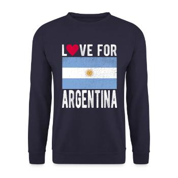 ARGENTINA flag - Unisex Sweatshirt - navy - Front - Alina (178cm) & Michal (187cm)