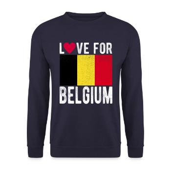 Belgium Flag - Unisex Sweatshirt - navy - Front - Alina (178cm) & Michal (187cm)