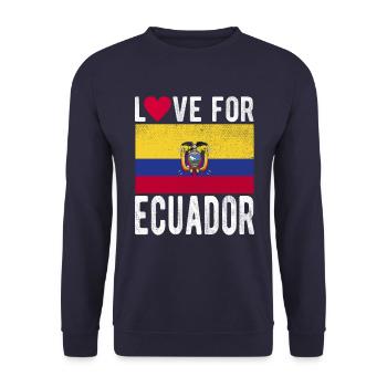 Ecuador Fahne - Unisex Pullover - Navy - Vorne - Alina (178cm) & Michal (187cm)