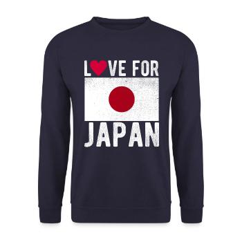 Japan Flag - Unisex Sweatshirt - navy - Front - Alina (178cm) & Michal (187cm)