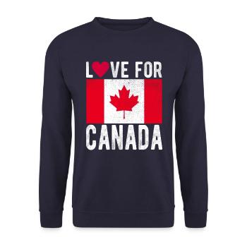 Canada Flag - Unisex Sweatshirt - navy - Front - Alina (178cm) & Michal (187cm)