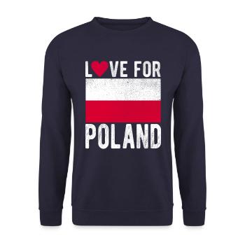 Poland Flag - Unisex Sweatshirt - navy - Front - Alina (178cm) & Michal (187cm)