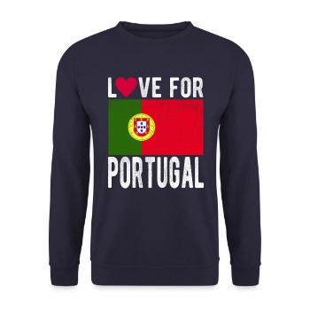Portugal Fahne - Unisex Pullover - Navy - Vorne - Alina (178cm) & Michal (187cm)