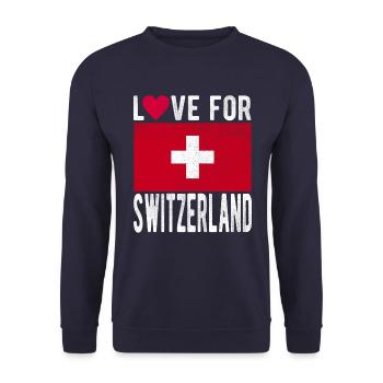 Drapeau de la Suisse - Sweat-shirt Unisexe - marine - Devant - Alina (178cm) & Michal (187cm)