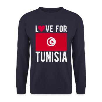 Tunisia Flag - Unisex Sweatshirt - navy - Front - Alina (178cm) & Michal (187cm)