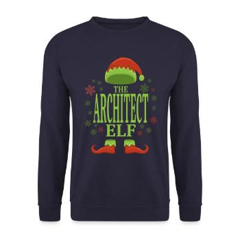 Architect Christmas Elf - Unisex Sweatshirt - navy - Front - Alina (178cm) & Michal (187cm)