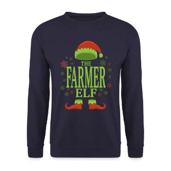 Farmer Christmas Elf - Unisex Sweatshirt - navy - Front - Alina (178cm) & Michal (187cm)