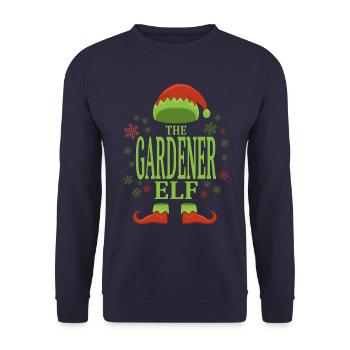 Gärtner Weihnachtself - Unisex Pullover - Navy - Vorne - Alina (178cm) & Michal (187cm)