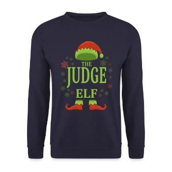 Richter Weihnachtself - Unisex Pullover - Navy - Vorne - Alina (178cm) & Michal (187cm)