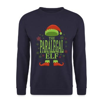 Rechtsanwaltsfachangestellte Weihnachtself - Unisex Pullover - Navy - Vorne - Alina (178cm) & Michal (187cm)