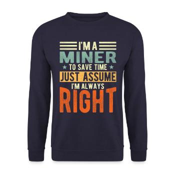 Miner - Unisex Sweatshirt - navy - Front - Alina (178cm) & Michal (187cm)