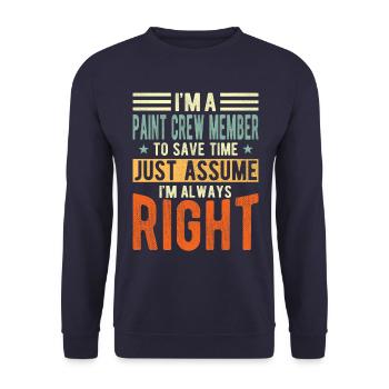 Malen -besatzungsmitglied - Unisex Pullover - Navy - Vorne - Alina (178cm) & Michal (187cm)